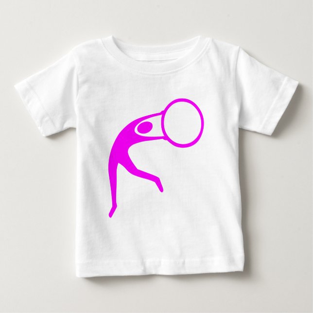 Camiseta Para Bebê Ginástica Rítmica Figura - Magenta (Frente)