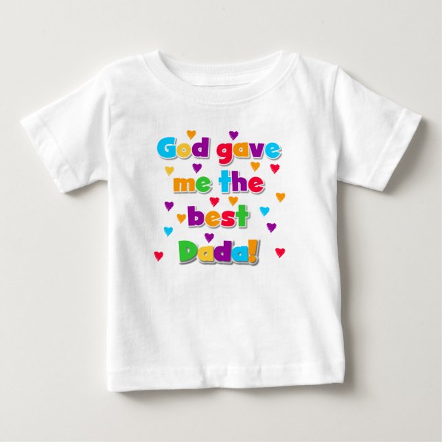 Camiseta Para Bebê God Me Deu o Melhor Bodysuit de Dada Bebê Tutu (Frente)