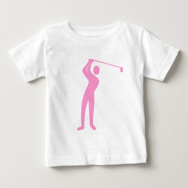 Camiseta Para Bebê Golfe - Rosa (Frente)
