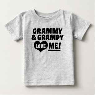 Camiseta Para Bebê Grammy e Grampy amam-me