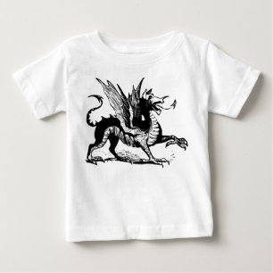 Camiseta Para Bebê Gravação do Dragão - Preto