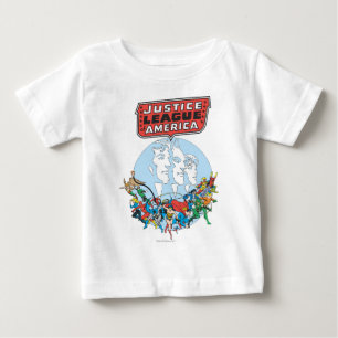 Camiseta Para Bebê Grupo da Liga da Justiça da América