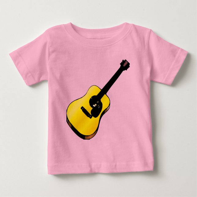 Camiseta Para Bebê Guitarra Pop Art (Frente)