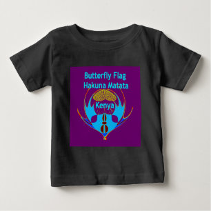 Camiseta Para Bebê Hakuna Matata Kenya - Butterfly Art Impressão/Grap