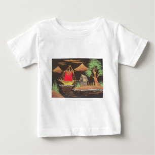 Camiseta Para Bebê Hakunamatata Trendy Vintage Navio Safari Night