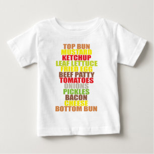 Camiseta Para Bebê Hambúrguer