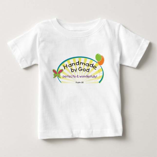 Camiseta Para Bebê Handmade pelo deus! (Frente)