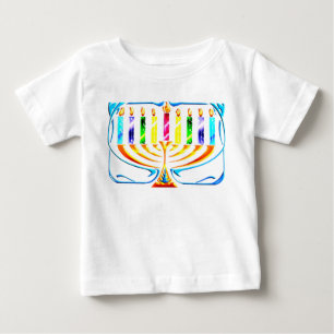 Camiseta Para Bebê Hanukkah Menorah - Chanukah Menorah