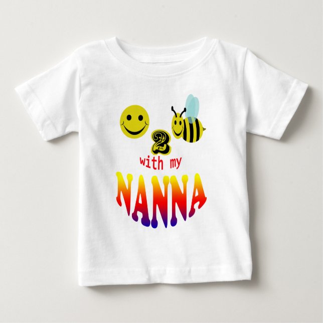 Camiseta Para Bebê happy2bee assinado com meu nanna (Frente)