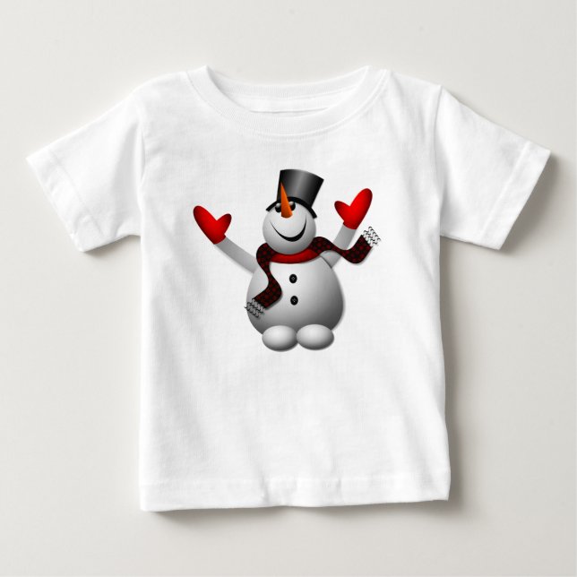 Camiseta Para Bebê Happy Snowman (Frente)