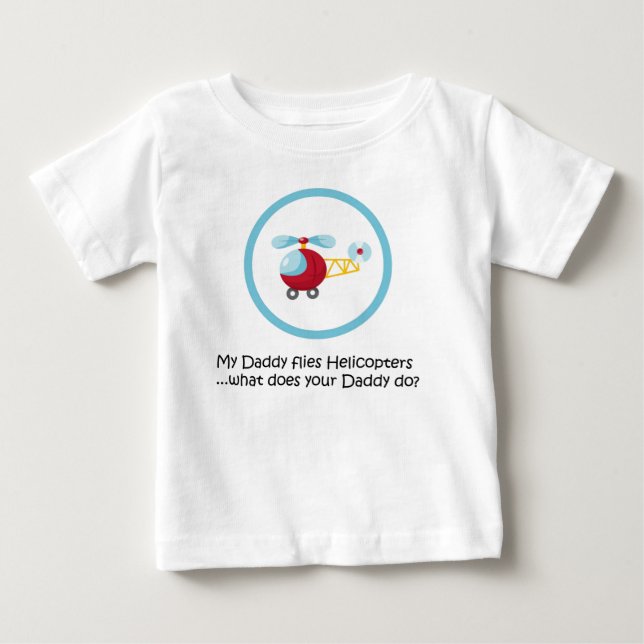 Camiseta Para Bebê Helicóptero do pai (Frente)