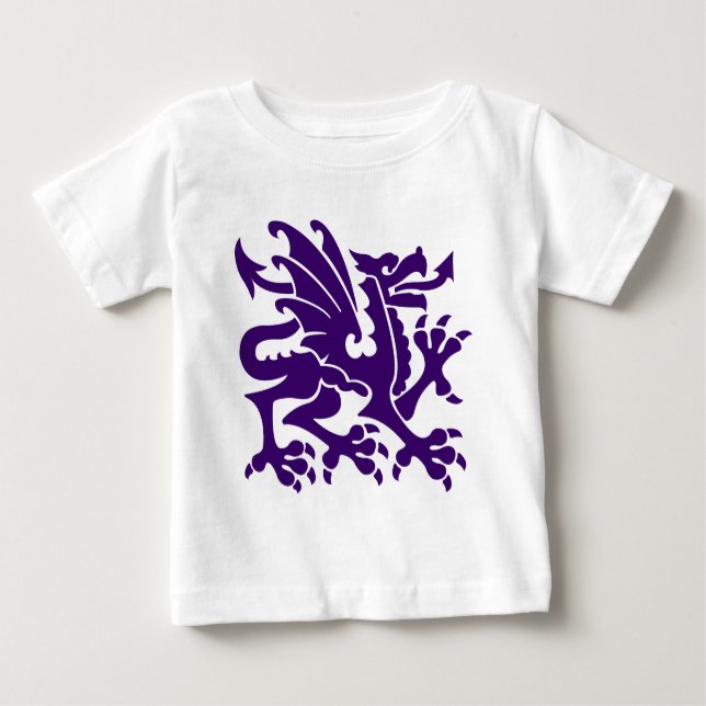 Camiseta Para Bebê Heraldic Dragon 01 - Deep Purple (Frente)