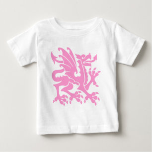 Camiseta Para Bebê Heraldic Dragon 01 - Rosa
