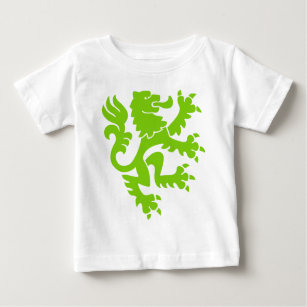 Camiseta Para Bebê Heraldic Lion 01 - Verde marciano