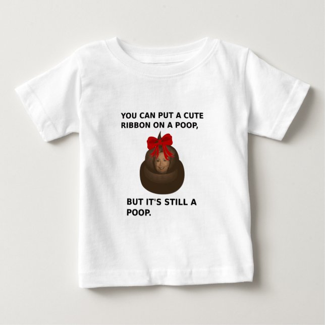 Camiseta Para Bebê Hillary Poop (Frente)