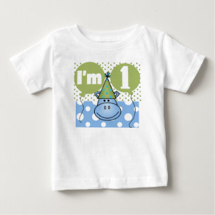 Camiseta Para Bebê Hippo Primeiro Aniversário