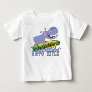 Camiseta Para Bebê Hippopotamus do surfista