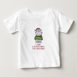 Camiseta Para Bebê Hippopotamus para o Natal - design bonito do