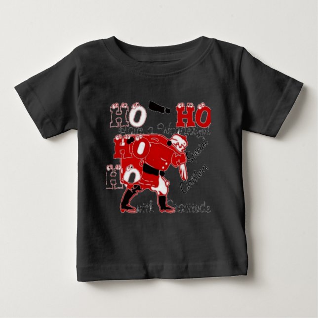 Camiseta Para Bebê HOHOHO tem um maravilhoso Natal com gratidão (Frente)