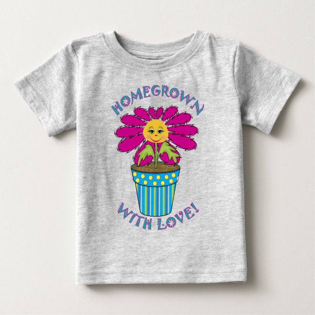 Camiseta Para Bebê Homegrown com Amor (Frente)