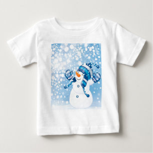 Camiseta Para Bebê Homem de neve