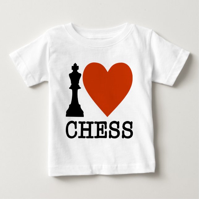 Camiseta Para Bebê I Heart Chess (Frente)