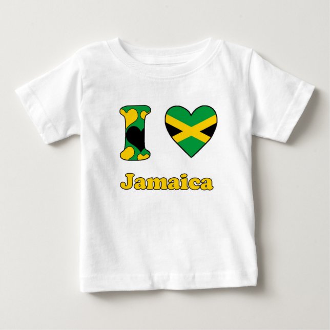 Camiseta Para Bebê I love Jamaica (Frente)