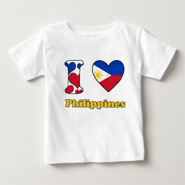 Camiseta Para Bebê I love Philippines (Frente)