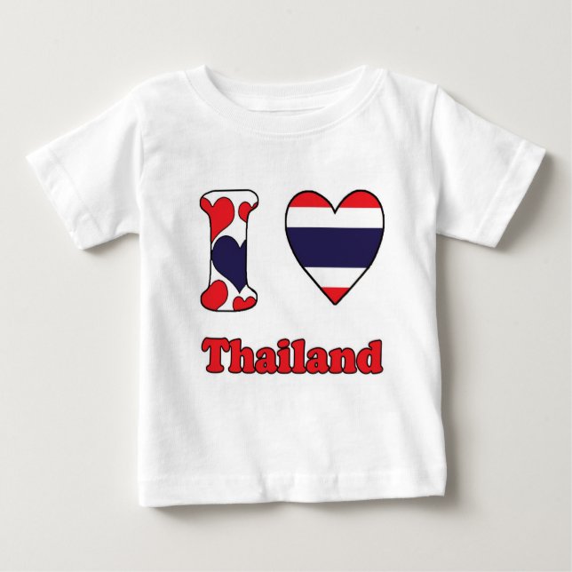 Camiseta Para Bebê I love Thailand (Frente)