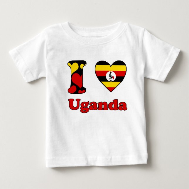Camiseta Para Bebê I love Uganda (Frente)