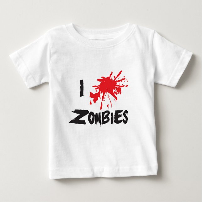 Camiseta Para Bebê I Love Zombie (Frente)