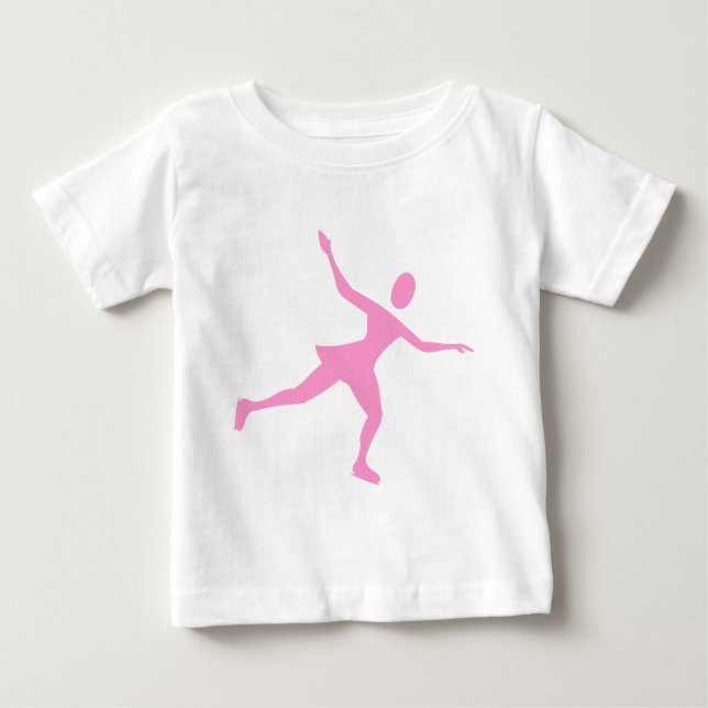 Camiseta Para Bebê Ice Skating - Pink (Frente)