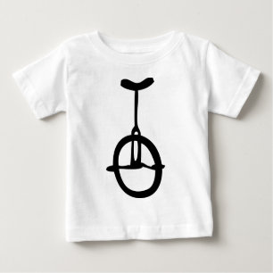 Camiseta Para Bebê ícone preto do unicycle