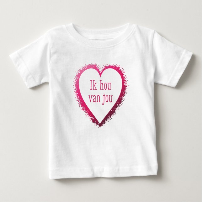 Camiseta Para Bebê Ik hou camionete jou, eu te amo no Dutch (Frente)