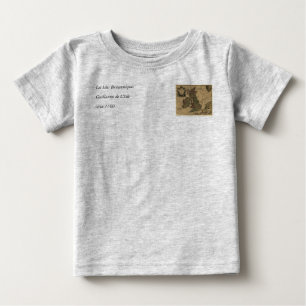 Camiseta Para Bebê Ilhas Britanniques de Les, mapa 1700's