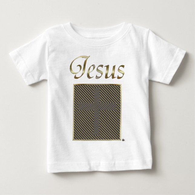 Camiseta Para Bebê Ilusão óptica transversal de JESUS (Frente)