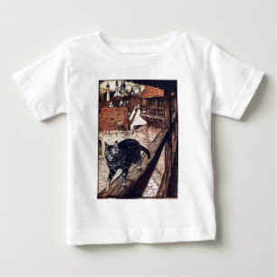 Camiseta Para Bebê Ilustração Castle Cat Rackham
