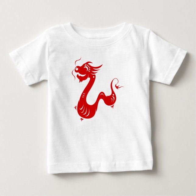 CAMISETA PARA BEBÊ ILUSTRAÇÃO DE DRAGÕES ZODIÁTICOS CHINESES (Frente)