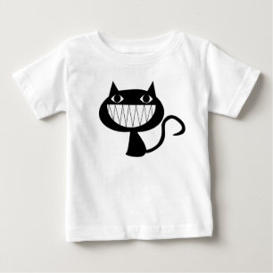 CAMISETA PARA BEBÊ ILUSTRAÇÃO DE GATOS PRETO E BRANCO