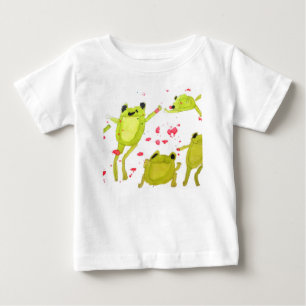 Camiseta Para Bebê Ilustração de sapo fofo