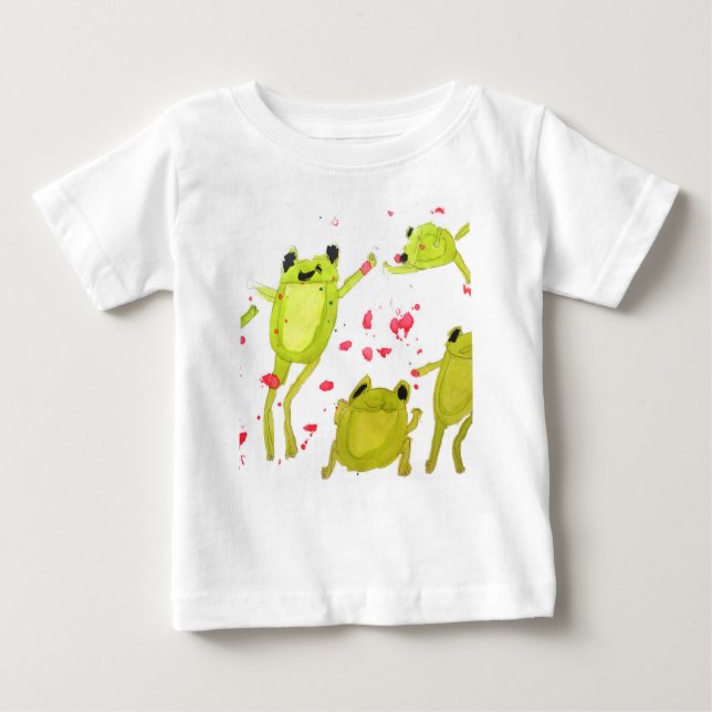 Camiseta Para Bebê Ilustração do sapo de corte (Frente)