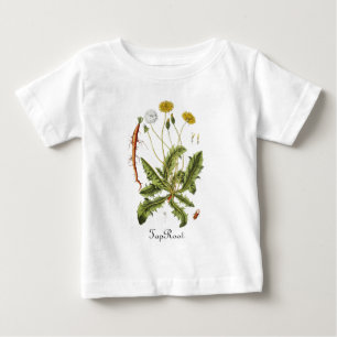 Camiseta Para Bebê Ilustração Vintage de Dente-de-Leão
