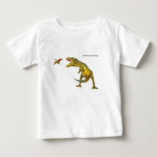 Camiseta Para Bebê Imagem do dinossauro para Baby Jersey T-Shirt-Whit
