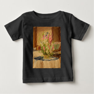 Camiseta Para Bebê Impressão de Arte de Blooms Refletidos