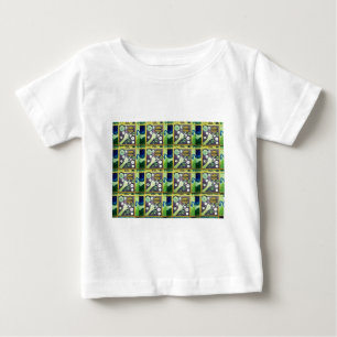 Camiseta Para Bebê Impressão de Arte Mosaica Divertida Contemporânea