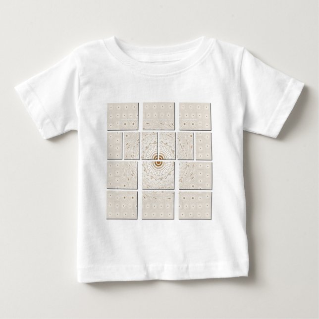 Camiseta Para Bebê Impressão de Arte Mosaica do Motif Africano Tradic (Frente)