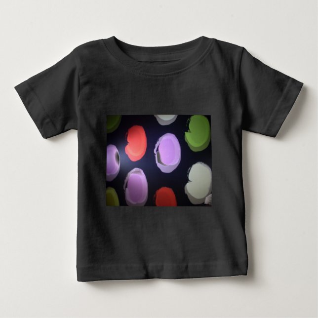 Camiseta Para Bebê Impressão de Bolinhas de de  de Padrão Moderno Col (Frente)