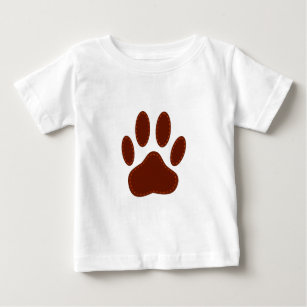 Camiseta Para Bebê Impressão de Pata de Cachorro com Título