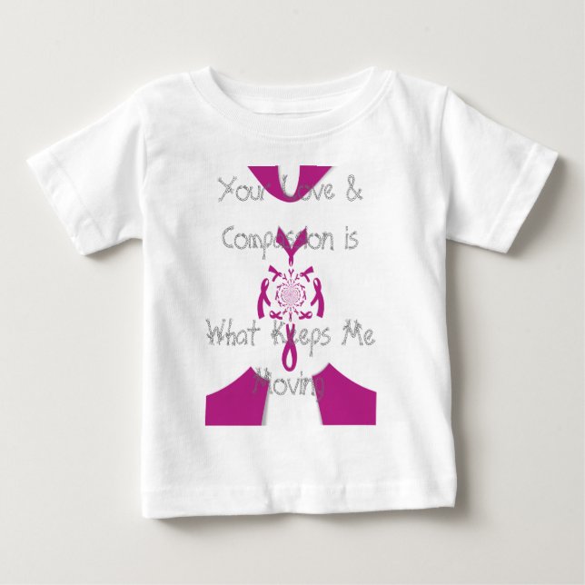 Camiseta Para Bebê Impressão de Sensibilização do Cancer (Frente)