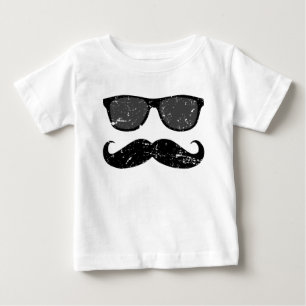 Camiseta Para Bebê incógnito - bigode engraçado e tons legal